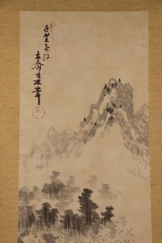 JAPANESE HANGING SCROLL ART Painting Sansui Landscape Asian antique E7440 3