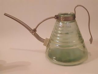 Vintage Irradessant Glass And Metal Watering Jug Or Watering Can.