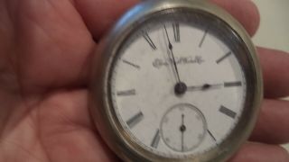 Antique 19th Century Elgin Watch Company Pocket Watch Railroad Case 58mm 2