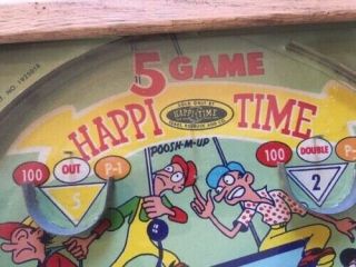 Vintage Happi Time Sears Roebuck Poosh - M - Up Pinball 5 Game Table Top Bagatelle