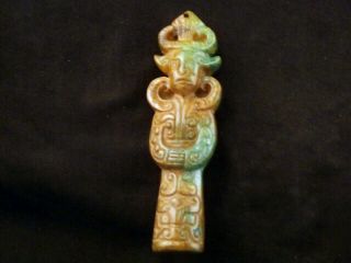 Chinese Old Jade Hand Carved Mystical Figure Netsuke O099
