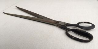 Antique R.  Heinisch 18” Xtra Long Tailor’s Shears Scissors Heavy Duty Curved Usa