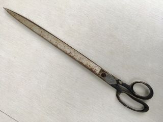 Antique R.  HEINISCH 18” Xtra Long Tailor’s Shears Scissors Heavy Duty Curved USA 4
