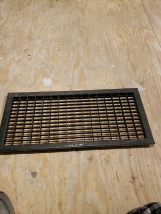 Antique Heavy Metal Floor Wall Register Vent Grate Iron Steel Vintage 12 " X 26 "