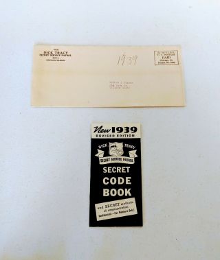 Vintage 1939 Dick Tracy Secret Service Patrol Secret Code Book With Envelope