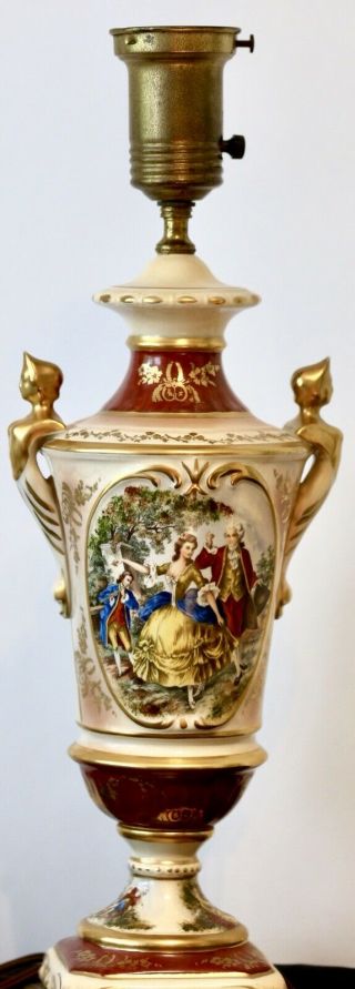 Vintage French? Victorian Style Urn Or Trophy Table Lamp - Painted Royalty Design