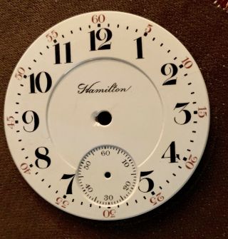 Hamilton Pocket Watch Dial,  16sz,  Double Sunk Dial (1f)
