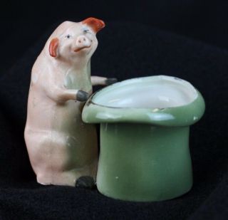 Antique German Porcelain Pink Pig Fairing