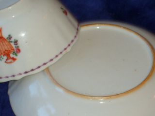 Circa 1800 Chinese Export Porcelain Tea Bowl and Saucer - Armorial Decoration 8