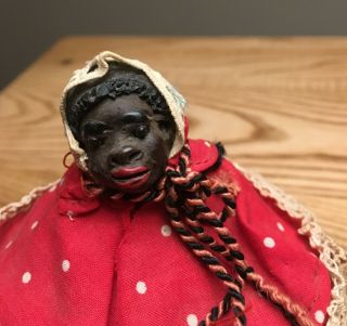 Vintage African American Black Porcelain or Sculptured Half Doll Pincushion 2
