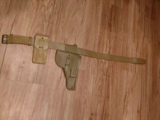 French Army leather belt with holster and pouch 2