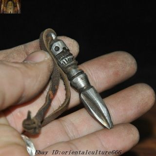 Old Tibetan Tantra fane Meteorite iron Vajra Dorje Phurpa Dagger amulet Pendant 2