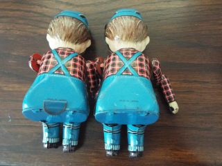 Antique 2 Tin Toys Boy Figures 3