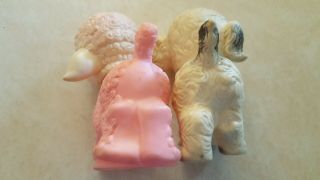 Vintage 1950 ' s The SUN RUBBER Co Pink Baby Sheep Lamb & Dog SQUEAK Toy - 3
