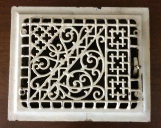 Vtg Floor Grate Heat Register Victorian Industrial Cast Iron With Louvers