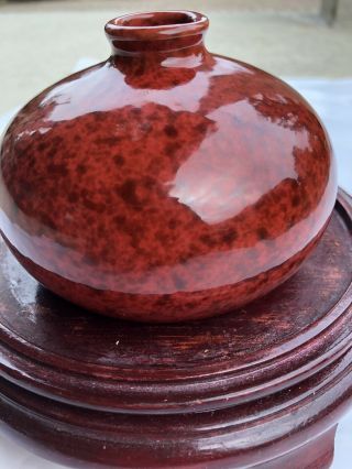 Old Chinese Antique Monochrome Ox - Blood Red Glaze Porcelain Zun Vase Tank