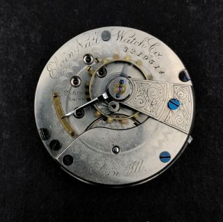 1889 Elgin 18s 11j Antique Pocket Watch Movement 43/5 3219514 Running Of