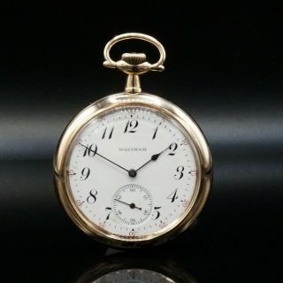 1903 Waltham Riverside 19 Jewel 12 Size,  Gold Filled Pocket Watch To Restore,  Nr