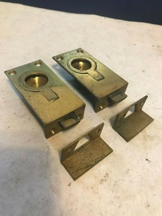 2 Brass Art Craft Furniture Cabinet Cupboard Drawer Door Mortise Inset Ring Pull