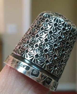 Antique Sterling Silver Thimble Size 15 Hallmarked