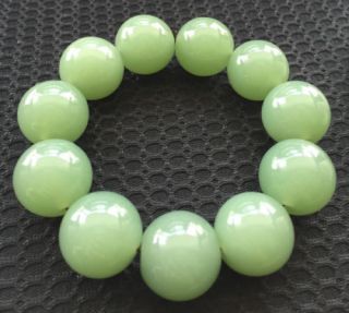 18 Mm Chinese 100 Natural Handcrafted Jade Bracelets Bead Diameter