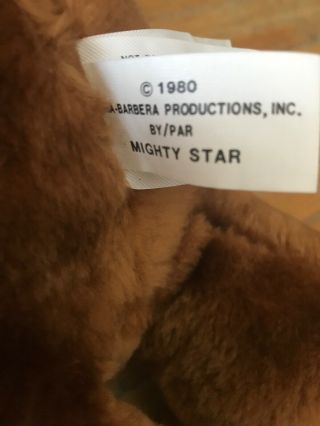 Vintage Yogi Bear Stuffed Animal Hanna - Barbera 1980 Mighty Star Plush Toy 17 