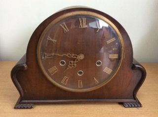 Antique Smiths Westminster Chimes Wooden Mantle Clock
