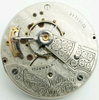 Vintage Waltham 1883 No.  820 15 Jewel 18s Watch Movement For Repair