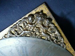 Antique Brass Longcase Grandfather Clock Face with Chapter Ring Spares 3