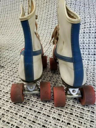 Vintage OFFICIAL ROLLER DERBY SKATE Roller Skates RED WHITE BLUE Size 7 3