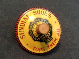 Antique Sundial Shoes - Tops Them All Spin Top Spinning Toy Vintage - Rare