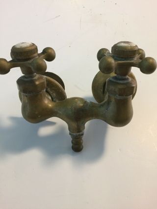 Antique Vintage Hot And Cold Faucets Heavy Brass