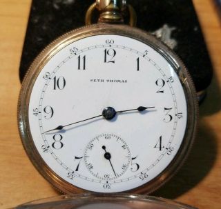 Antique Seth Thomas Pocket Watch 18s 7j Model 8 Lever Stem Wind