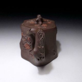 WG8: Vintage Chinese Yixing Clay Pottery Tea Pot,  Plum Tree 4