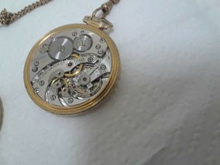 old pocket watch BULOVA 21 j 6 adj cal 17AE two tone dial 14 k GOLD filled 2