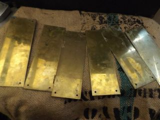 Vintage Solid Brass Door Handle Finger Push Plates Old Antique X 6