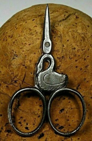 Antique Figural Steel Swan Scissors English Circa 1890´s