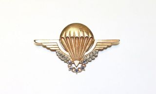 An French Military Halo Parachute Wing Or Brevet.  - Drago Maker Marked
