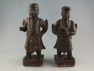 Early Antique Chinese Carved Wood Figures