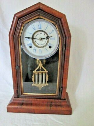 An America Late 19th Century Rosewood Mantel/shelf Clock