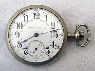 Burlington Special Pocket Watch 19j Adjusted 1878 Lever Set Repair