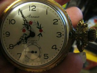 Vintage Arnex 17 Jewels Pocket Watch Swiss Made Men Incabloc