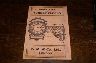 Stockall Marples And Company Price List Of Turret Clocks Circa 1905 Facsimile