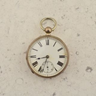 C.  1880 Waltham Birmingham Hallmarked 925 Sterling Silver Open Face Pocket Watch