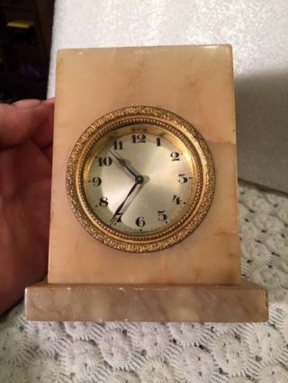 Antique German - Art Deco Mantle Clock Marble / Soapstone? - - 63