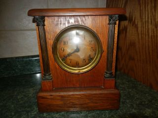 Antique Sessions 2 Pillar Mantle Clock,  Half Hour Strike,