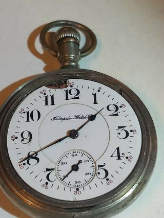 1901 Hampden 18s Model 17 Jewel Pocket Watch Parts Only Its An Antique