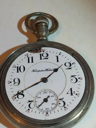 1901 Hampden 18s model 17 jewel pocket watch parts only its an antique 4