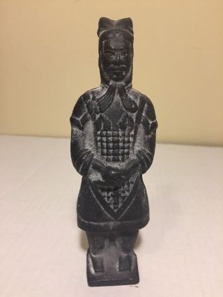 Vintage Rare Cast Iron Chinese Soldier Terracotta Warrior Knight Statue Figure
