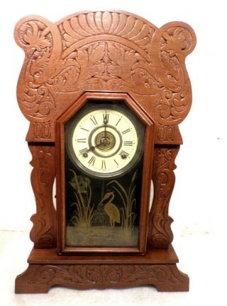 1904 American Sessions Oak 8 Day Shelf Clock - - Otis Hidden Company,  Louisville